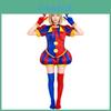 L'incredibile Costume Cosplay di Pomni da The Amazing Digital Circus in Tessuto di Poliestere per Eventi di Convention Anime