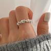 Thumb Ring Hollow Heart Shape Adjustable Opening Design Finger Ring Stainless Steel Finger Band Versatile Jewelry Gift