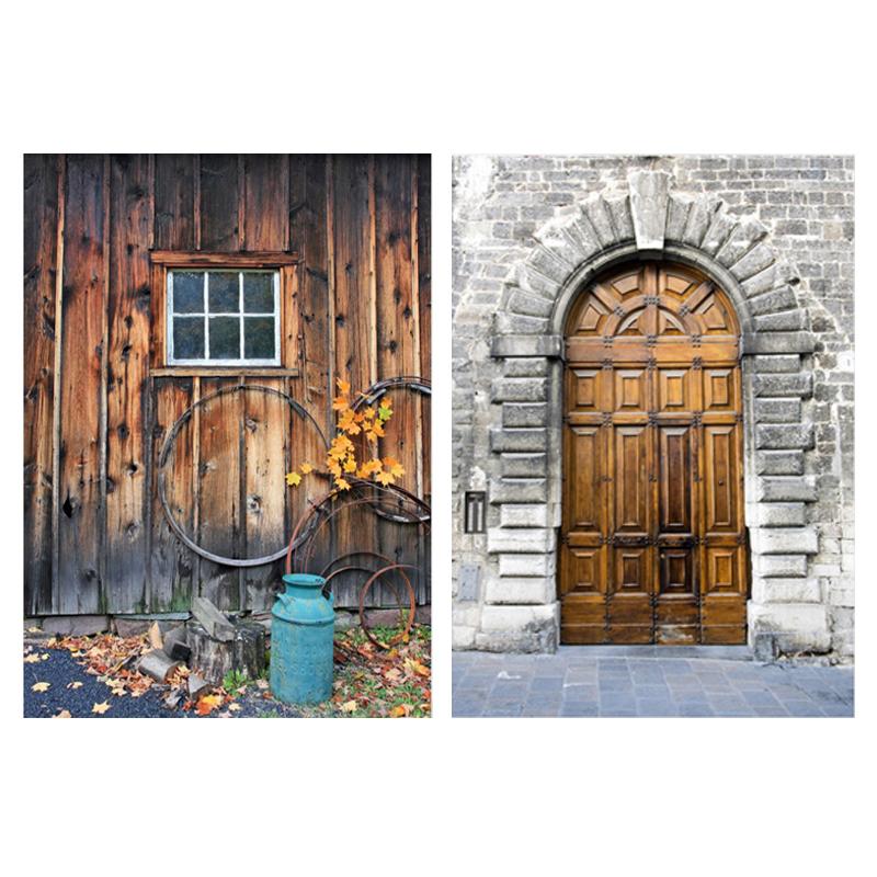 8x6FT/5x7FT Wooden Door Photo Vinyl Background Cloth Studio Background Decoration