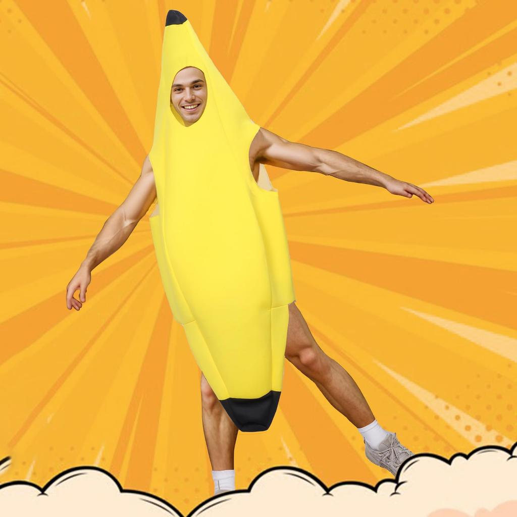 Banana Man Full Banana Costume for Halloween Funny Adult Perfect for School Festivals and Cultural Events [Formemory] - Costume, Yellow, Unisex, Size,
