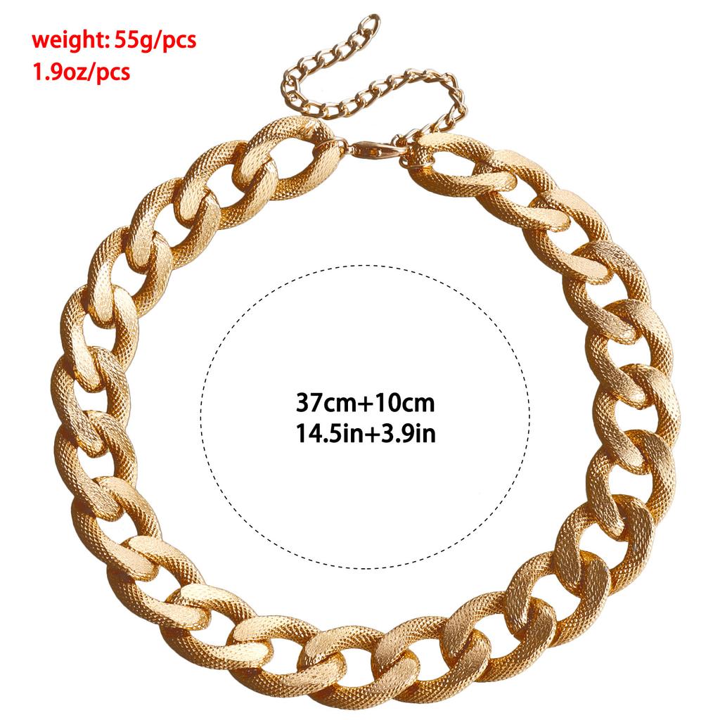 Accessories, Geometric Exaggerated Thick Aluminum Chain Single-Layer Necklace Female, Trendy Cool Twist Matte Chain Choker