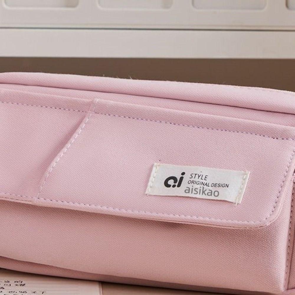 Flip Style Student Pencil Case Large Capacity Gel Pen Organizer Kawaii Simple Pencil Pouch  Kids