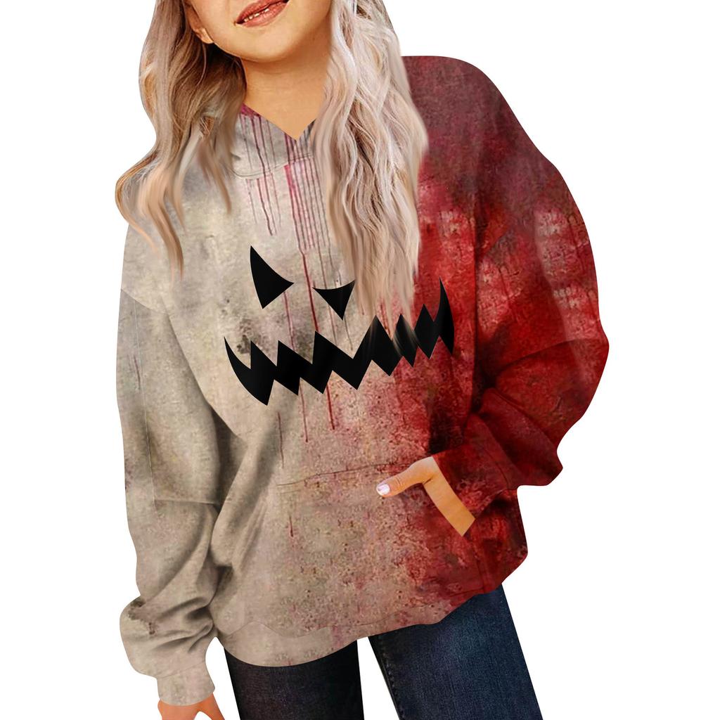 Çocuk Sweatshirt Uzun Kollu Günlük Kapüşonlu Rahat Bol Hafif Çocuk Sweatshirt