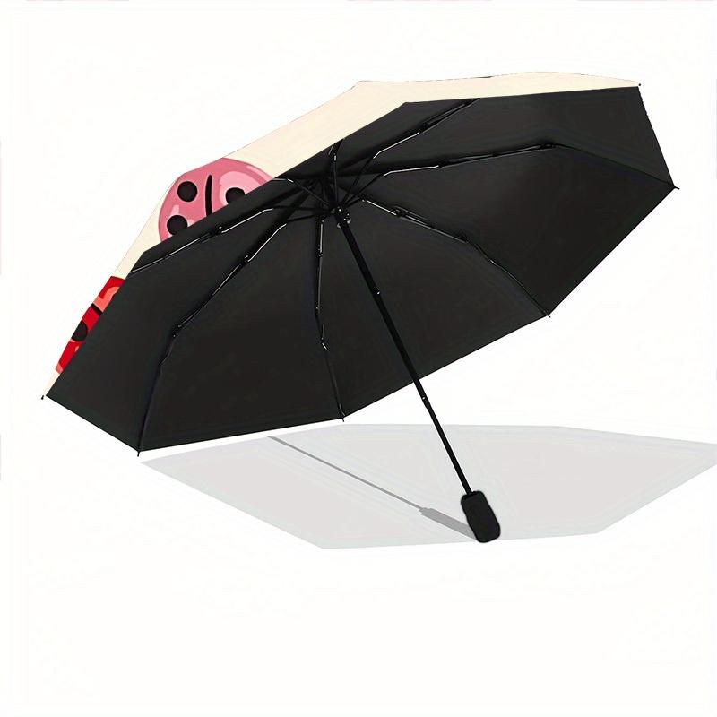 1pc Ladybug Hearts Automatic Open/close, All-Season Portable Folding Umbrella, Travel, Everyday, Formal Events - Compact Luxury Parasol, Outdoor Acces
