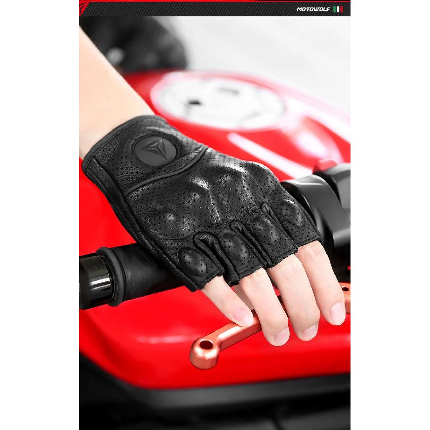Motorcycle Fingerless Gloves Winter Summer Motocross Protective Gear Touch Screen Gloves  Leather Touchscreen Motocross Gloves
