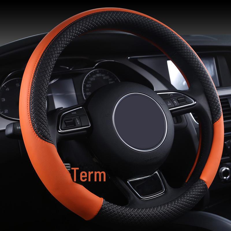 X686 Eco-Friendly Odorless Embossed Leather Steering Wheel Cover