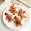 1/3/6Pcs Christmas Fuzzy Gingerbread Man Doll Xmas Tree Pendants  Year Kids Gift Hanging Ornaments Christmas Decorations For