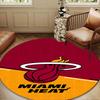 Miami Heat Basketball Kunst Runder Teppich, Rutschfester Kreis Teppich Stuhl Teppich Für Wohnzimmer, Schlafzimmer, Fußmatte Heimdeko Geschenk Weihnachtsgeschenke
