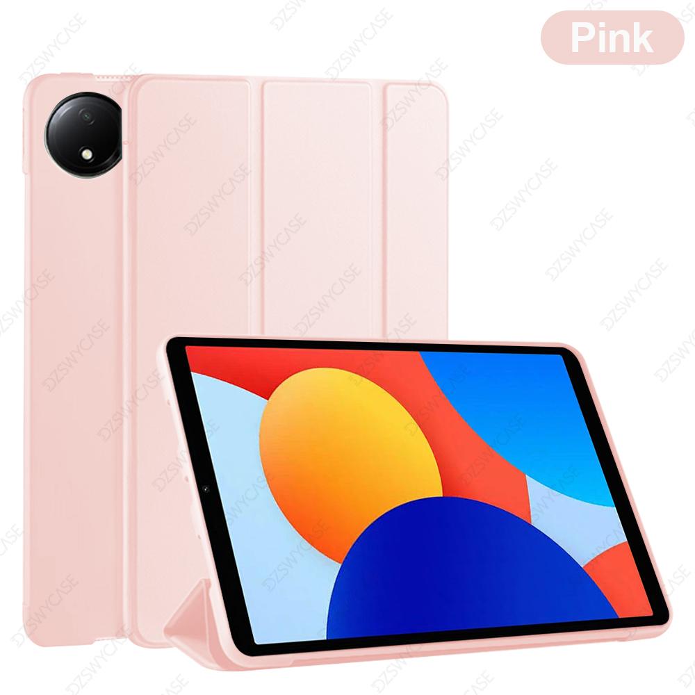 

Чехол для Redmi Pad SE 8,7 дюйма, Силиконовый чехол для планшета, Тонкий чехол-книжка с подставкой, Умный чехол с функцией Авто Сон/Пробуждение розовый