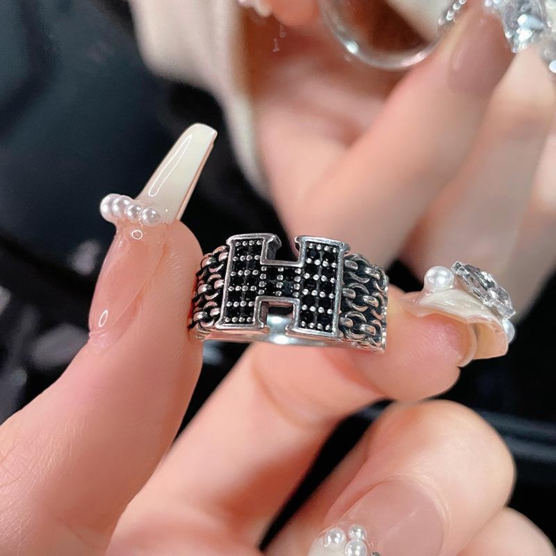 Personalized Red Enamel Dripping Oil Big Love Cross Open Ring Fashion High Sense Index Finger Ring Jewelry