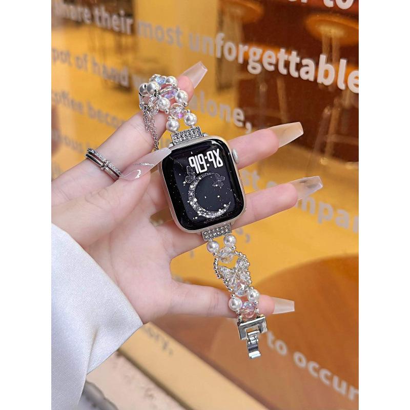 Butterfly Clover Heart Pearl Watch Strap for Huawei, Xiaomi, Apple Watch, iWatch