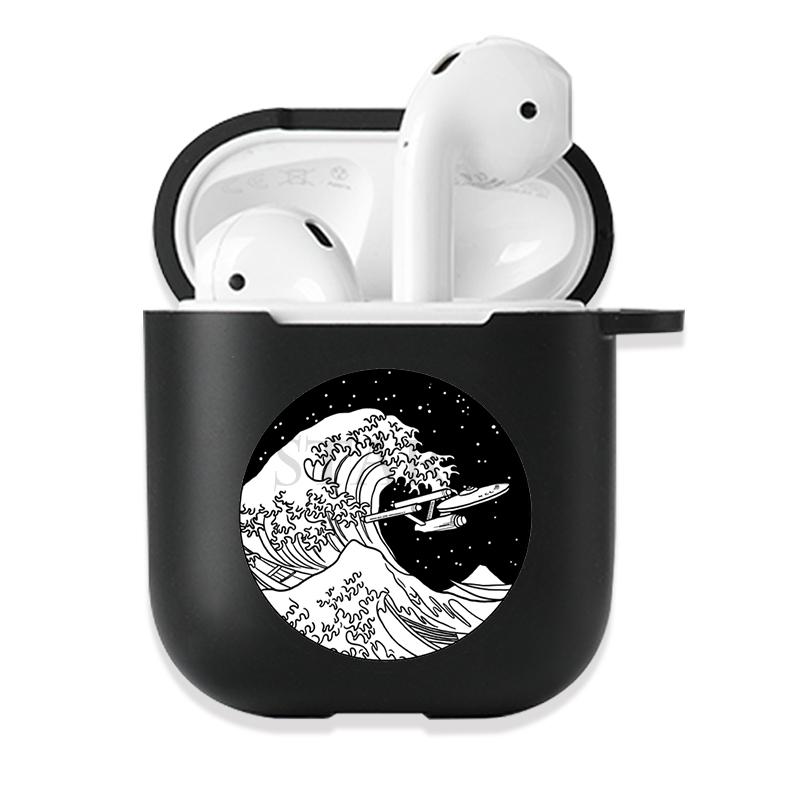 Soft Black Silicone Case for Apple Airpods Pro 3 2 1 The Great Wave of Kanagawa Bluetoooth Wireless Earphone Cases Airpod Cover