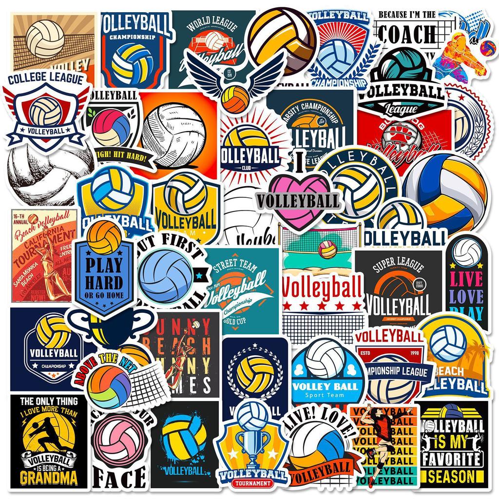 50 Volleyball Mixed Stickers Volle Ball Volleyball Sports Graffiti Stickers Car Suitcase Waterproof Stickers
