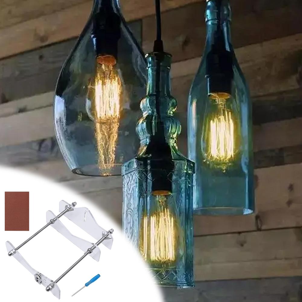 Glass Sculptures Cutter Machine Adjustable Glass Cutting Machine Tool DIY for Wine Beer Liquor Whiskey Champagne