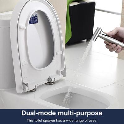 Stahl Bidet Handbrause mit 2-Wege-Umsteller & Schlauch Toilettensprühpistole Selbstreinigendes Bidet-Sprühset für Hygiene und Tierwäsche