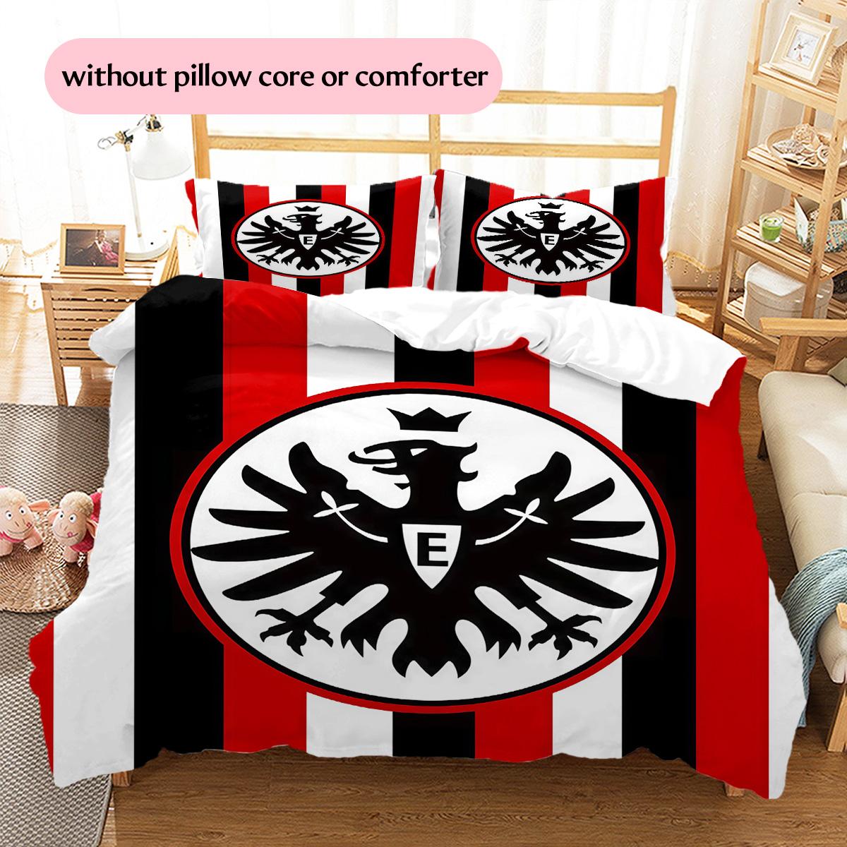 

Eintracht Frankfurt Pattern Bedding Quilt Set Home Decoration Gift (1 * duvet cover + 2 * pillowcase without core) 135x200cm