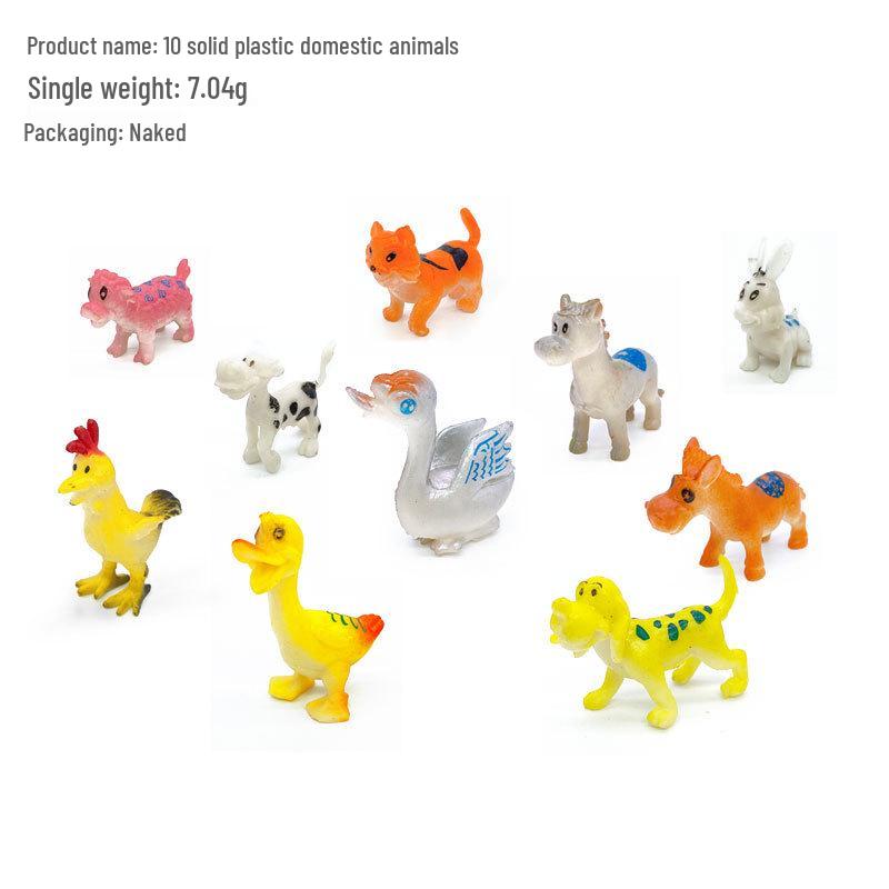 "1-9 inch Plastic Animal & Dinosaur Model Toy Set"