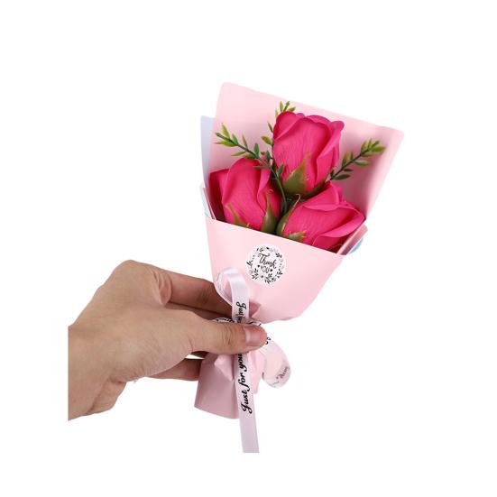 

3 Heads Artificial Rose Bouquet Mini Scented Soap Flower Bouquet for Women Mom Wife Valentine s Day Anniversary Wedding Mother s Day Birthday Gift розы красного