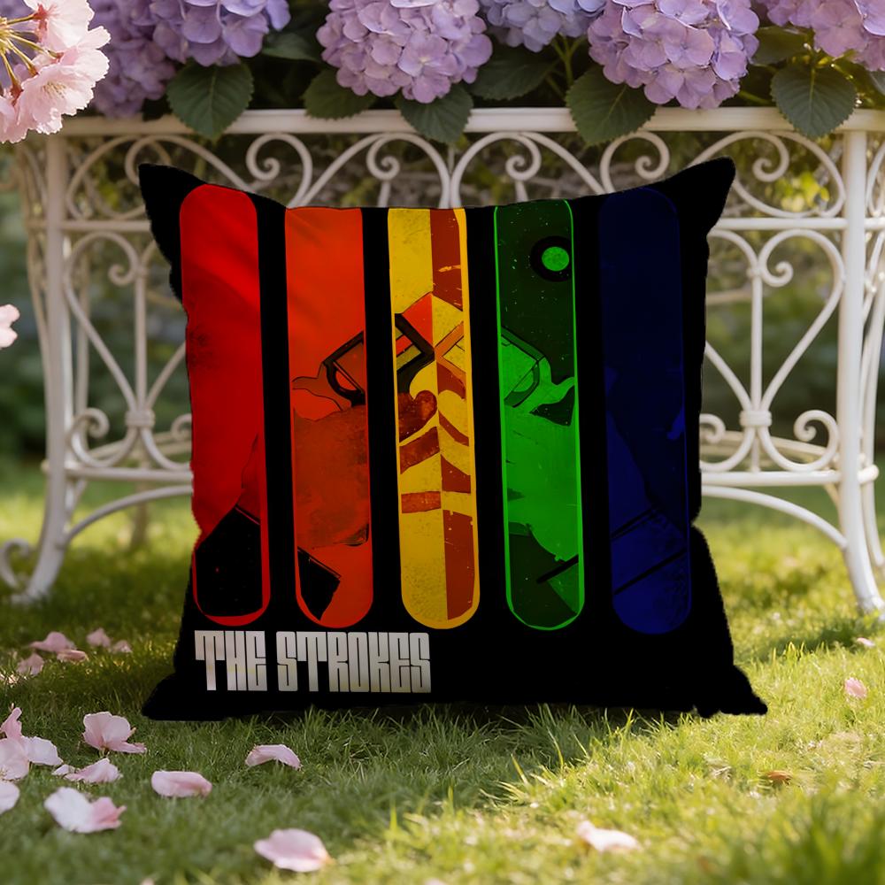 The S-Strokes Band Cushion Cover Home & Car Dual-Scene Pillow Cover: Reversible for Premium Comfort