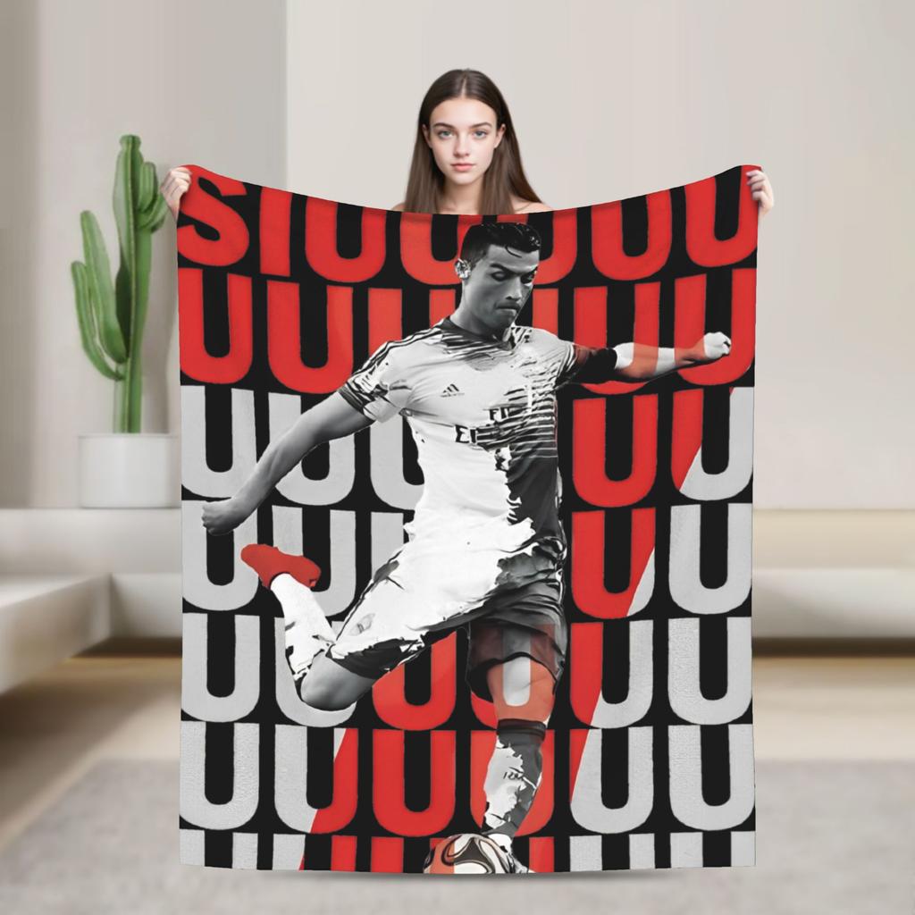 Football CR7 Blankets Coral Fleece Plush Ronaldos Ultra-Soft Throw Blanket for Outdoor Travel Bedspread