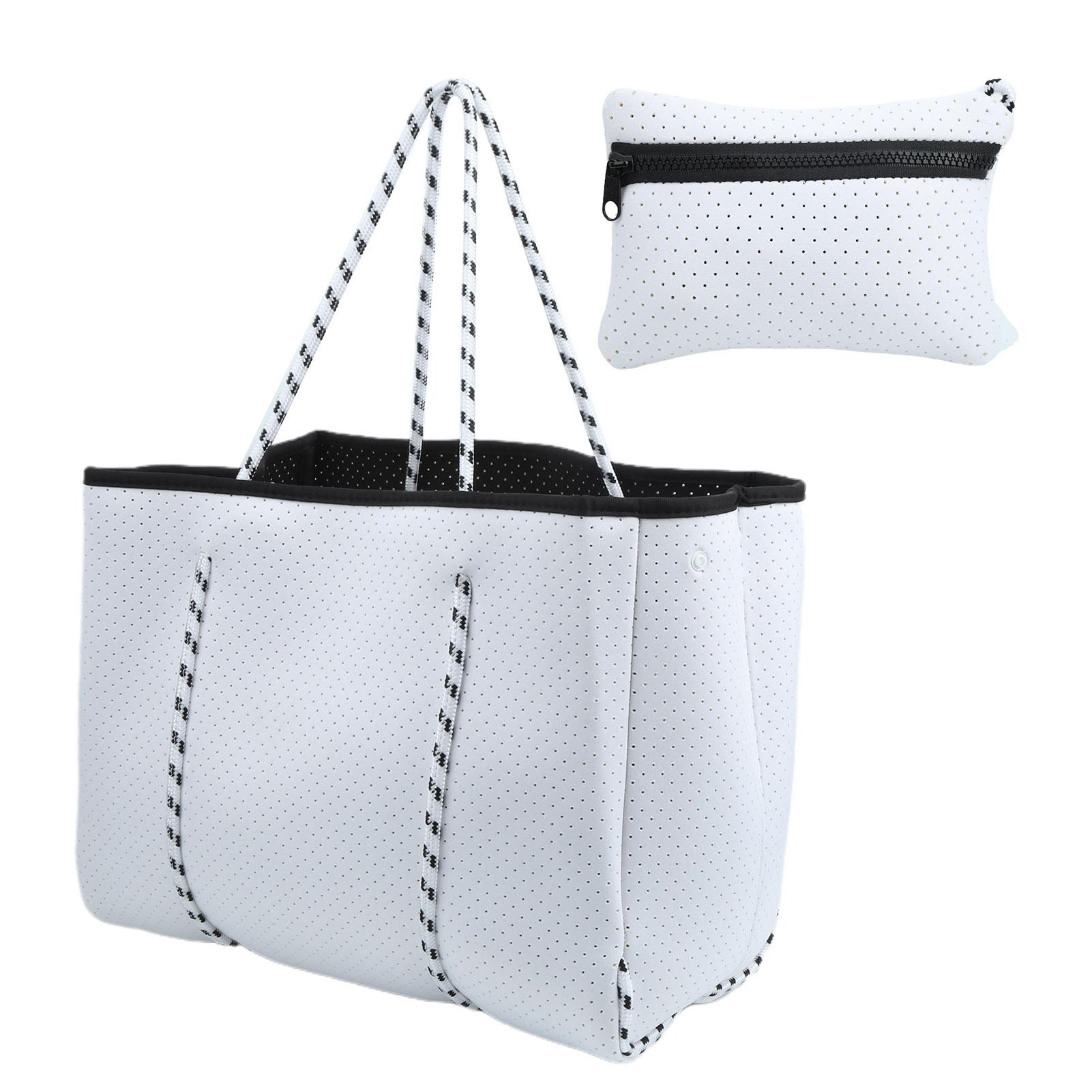 Outdoor Neoprene Perforated Beach Bag Large Capacity Casual Mommy Hand Strap Shopping Bag