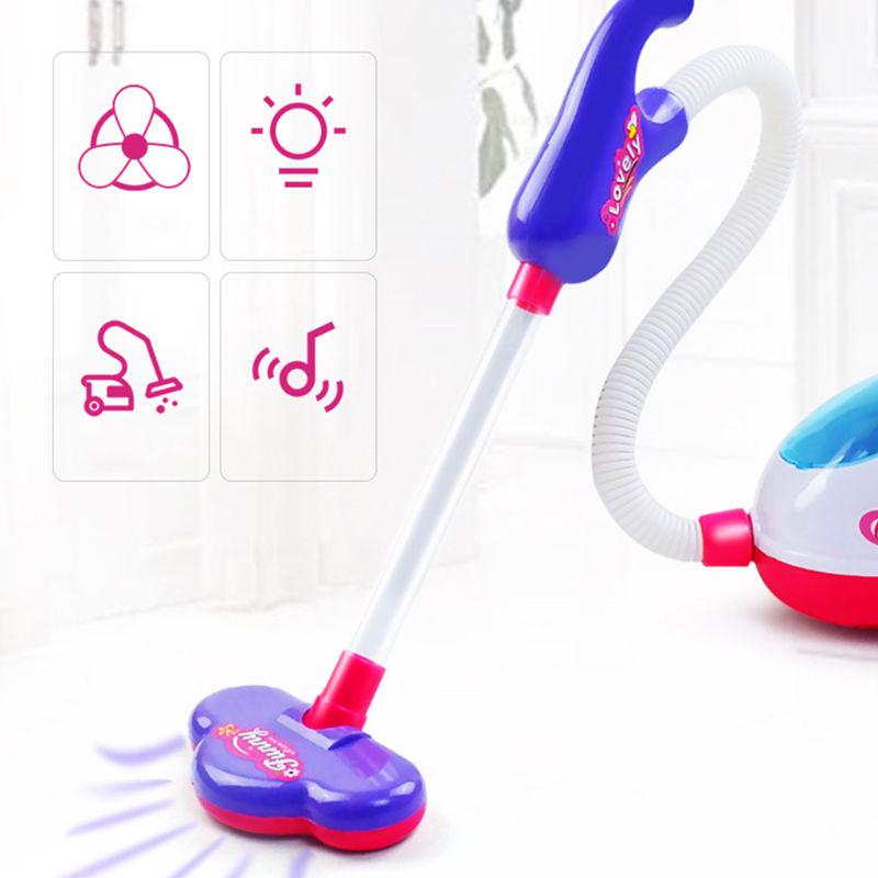 Children'S Electric Mini Vacuum Cleaner Playing House Toys Sound And Light Cleaning Working Function Kids Educational Toys Girl