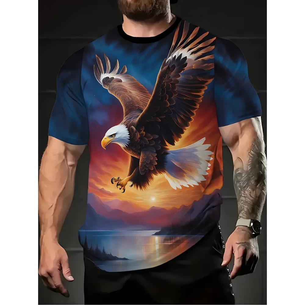 

Summer Men s Outdoor Breathable Round Neck T-shirt Short Sleeve Animal Pattern Printed Large Oversize Loose Comfortable Hundred 5XL