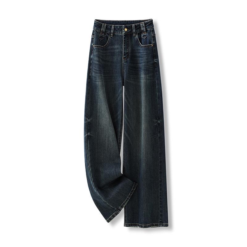 

Women s High-Waisted Loose Draped Wide-Leg Jeans - New Slimming Straight-Leg Style, Versatile Spring Casual Pants 3XL [Recommended 136-150]