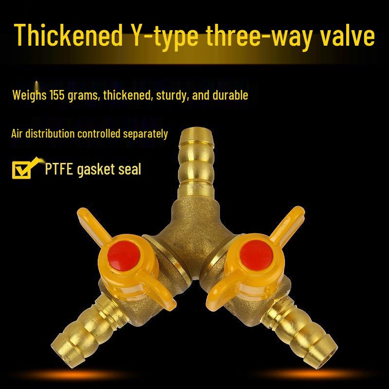 Messing Y-Stück Dreiwege-Gasventilknebel