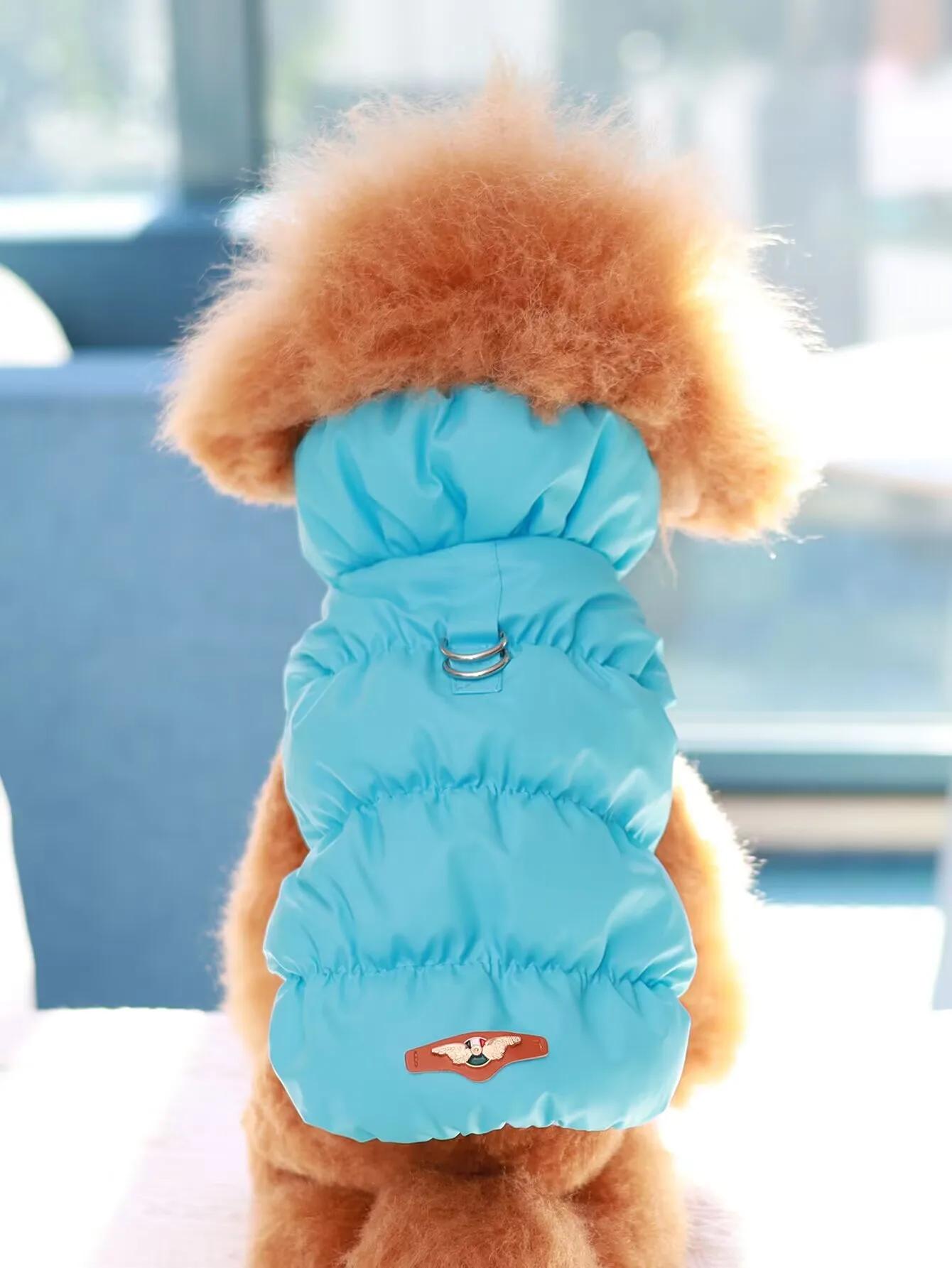 

Warm Dog Jacket For Winter Autumn 3 Layer Thick Insulated Windproof Water Resistant Pet Coat Outerwear For Small Medium XS темно-синього кольору