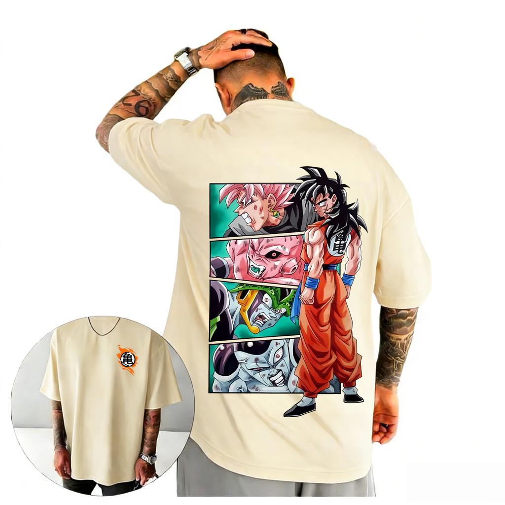 Dragon Ball Z Yamcha Villains Collection TShirt Vintage Casual Anime Graphic Print Pure Cotton Crew Neck Tops For Men Women