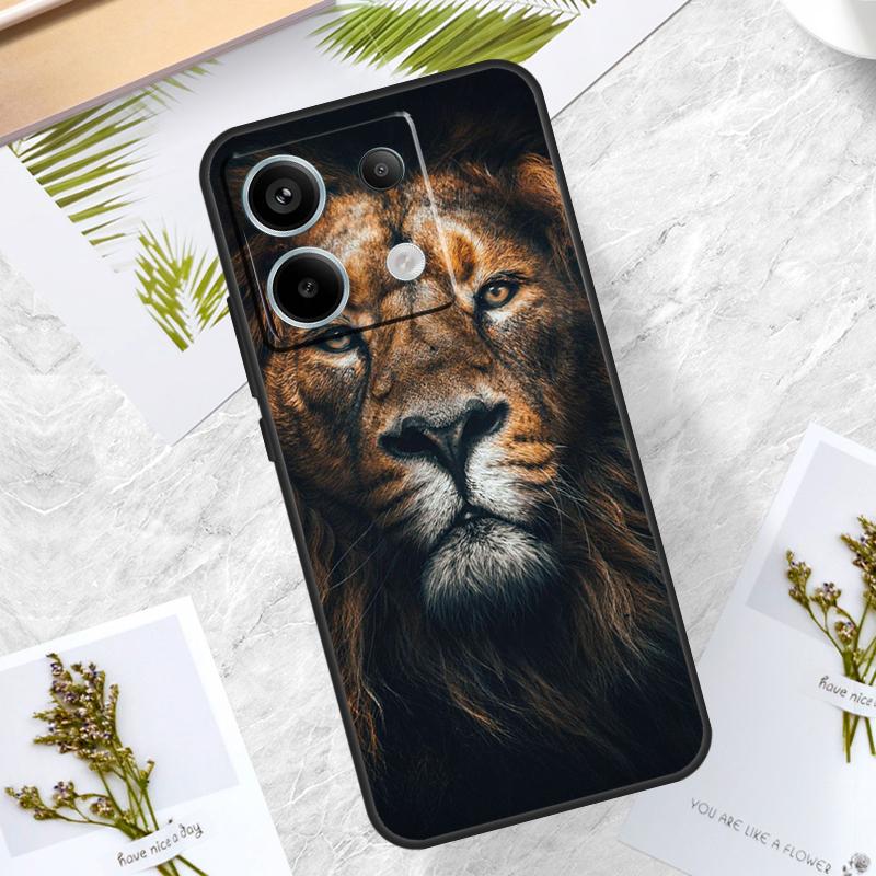 Lion Head Case For Xiaomi Redmi Note 14 Pro 12 11 10 13 15 Pro Plus Redmi 15 14C 10C 12C 13C 15C Cover