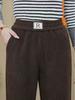 Women's Velvety Thick Chenille Straight Harem Pants - Loose, Large Size, with Pockets In Autumn/Winter Corduroy.