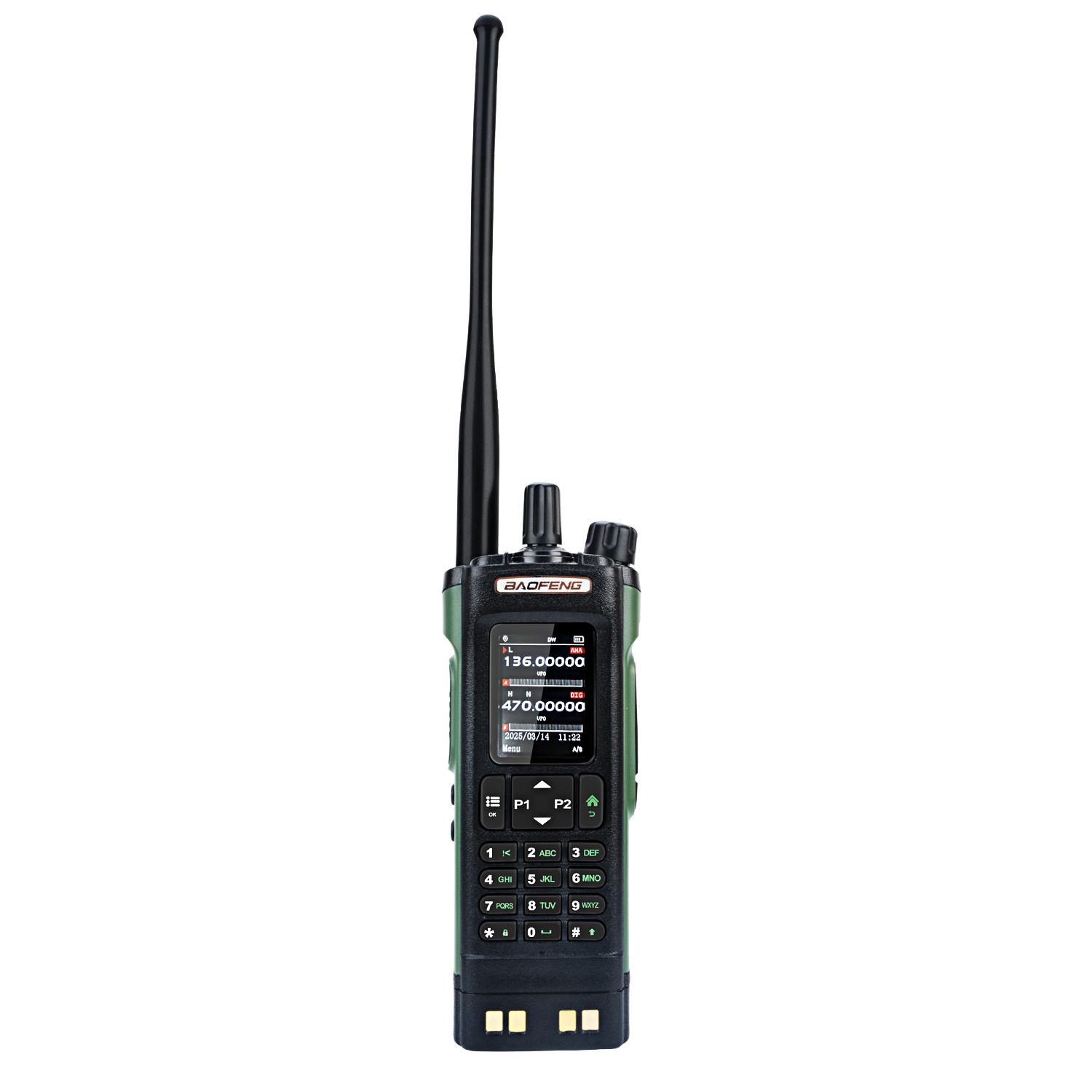 Baofeng DM-32 DMR Digitale VHF UHF Dual Band Walkie Talkie 8W GPS AES256 Luchtvaartband Ontvangst FM Radio DM-32UV BRITISH groen
