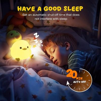 Led Cute Bean Duck Night Light With Touch Sensor Rechargeable Table Lamp Bedside Lamp For Bedroom Living Room
