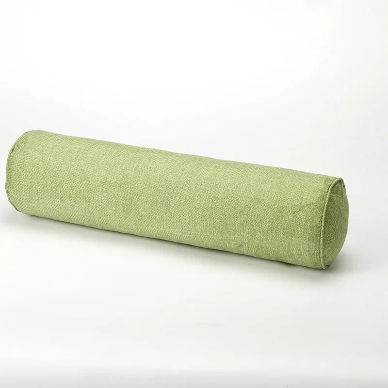 Solid Color Round Removable Washable Lumber Cushion Pillow Bed Roll Cushion Head Leg Back Support Light Travel Column Pillow