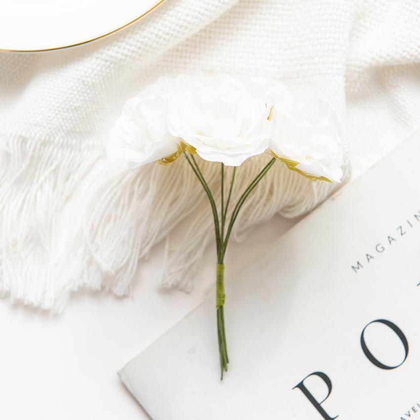 18 PCS Fleurs Artificielles Mini Bouquet en Soie Décoration de Mariage DIY Couronne Décoration de Noël Vase pour Maison Jardin Scrapbooking