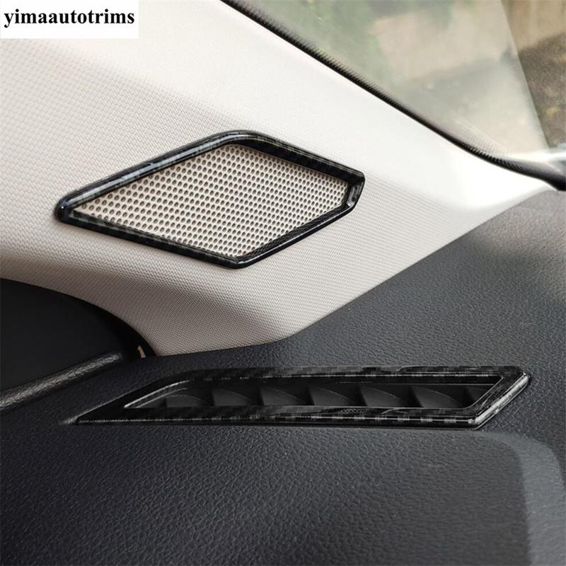 For VW Volkswagen Polo - Car Dashboard A Pillar Speaker Audio Frame Cover Kit Trim Carbon Fiber / Red Accessories