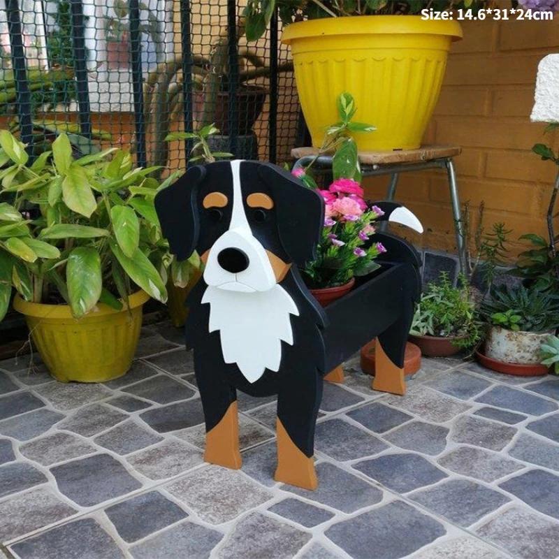 

New Garden Flower Pot Dog Planter Schnauzer Bulldog Poodle Corgi Yorkshire Garden Pots DIY PVC Flower Planter Cartoon Home Decor