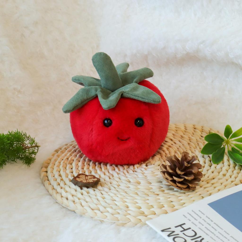 Abricot Agneau Tomate Fraîche Peluche Doux et Moelleux Frais Convient aux Garçons et Jouet de 10 cm, Mignon, Tomate, Filles,