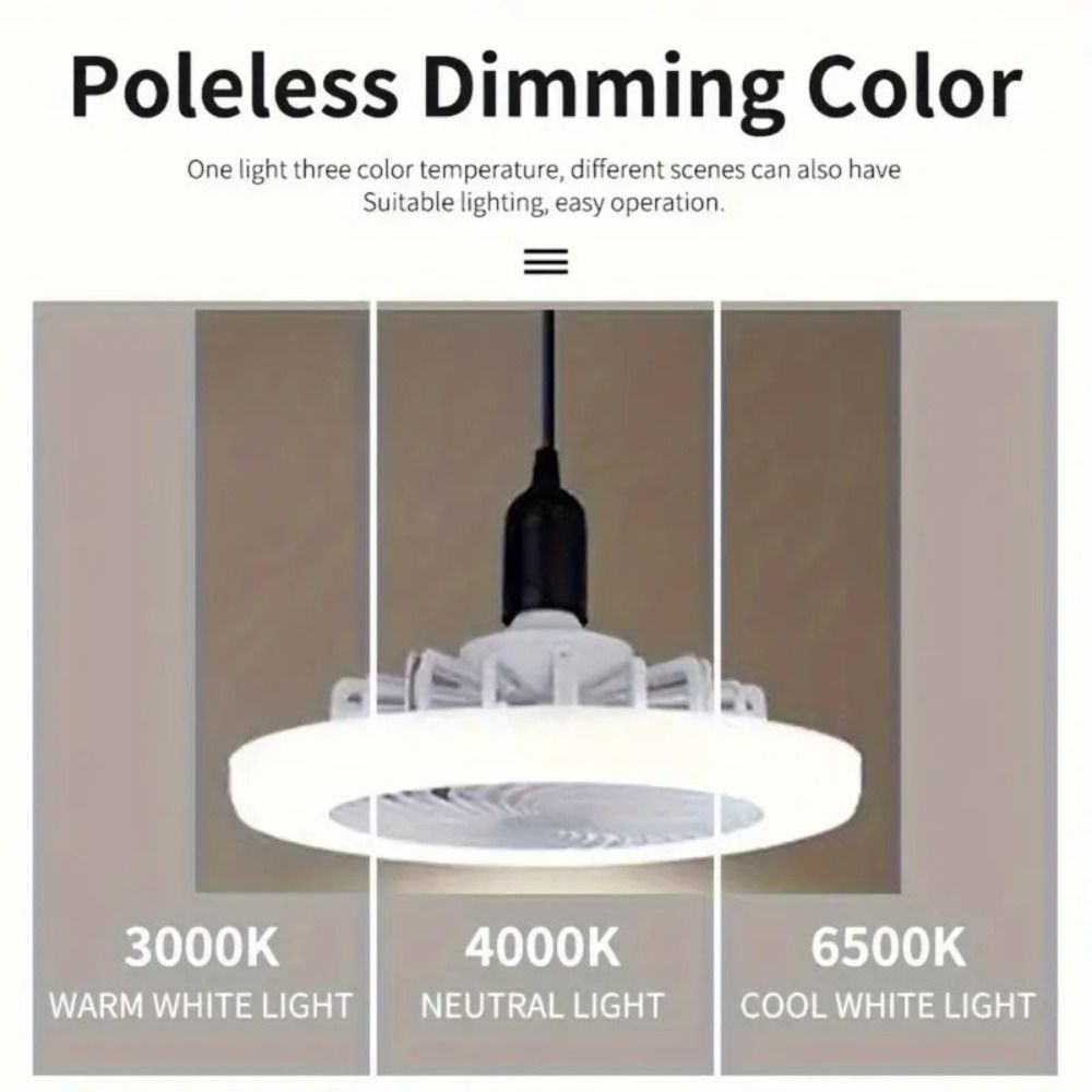 360-Degree Rotation E27 Fan Lamp Adjustable 2 in 1 LED Light Ceiling Fan E27 Fan Light  Restaurant