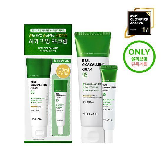 Soothing Cream/Total 100ml WELLAGE Real Cica Calming 95 Cream 80ml Special Offer (+20ml)
