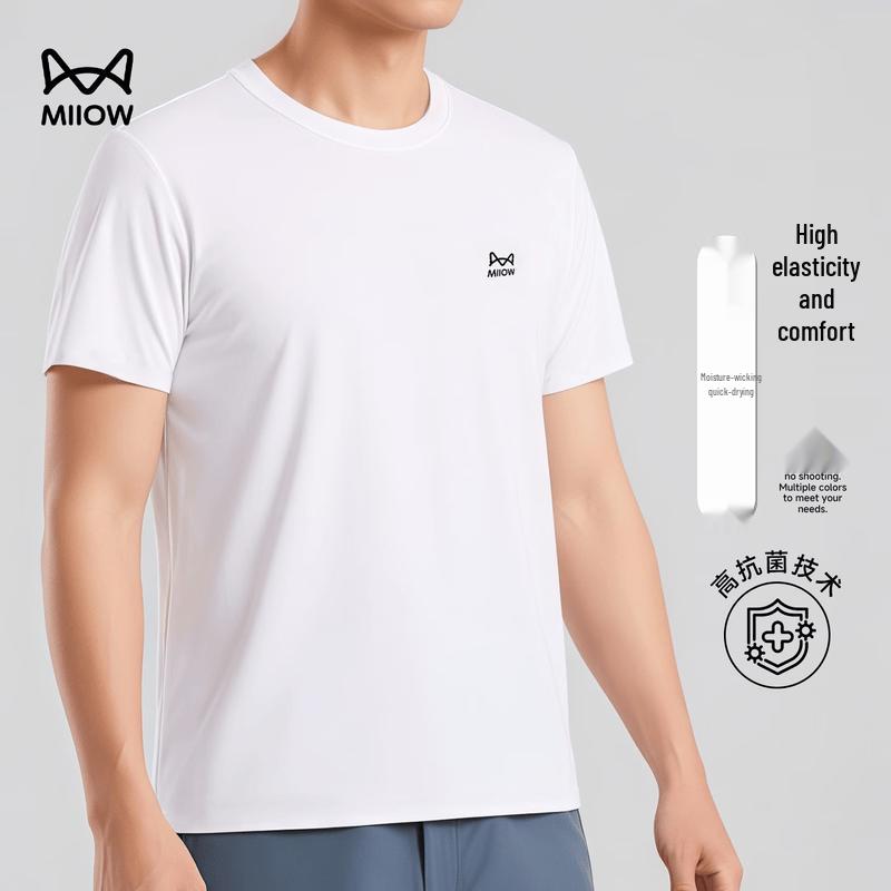 MiiOW Men s Quick-Dry Ice Silk Short Sleeve T-Shirt 2XL