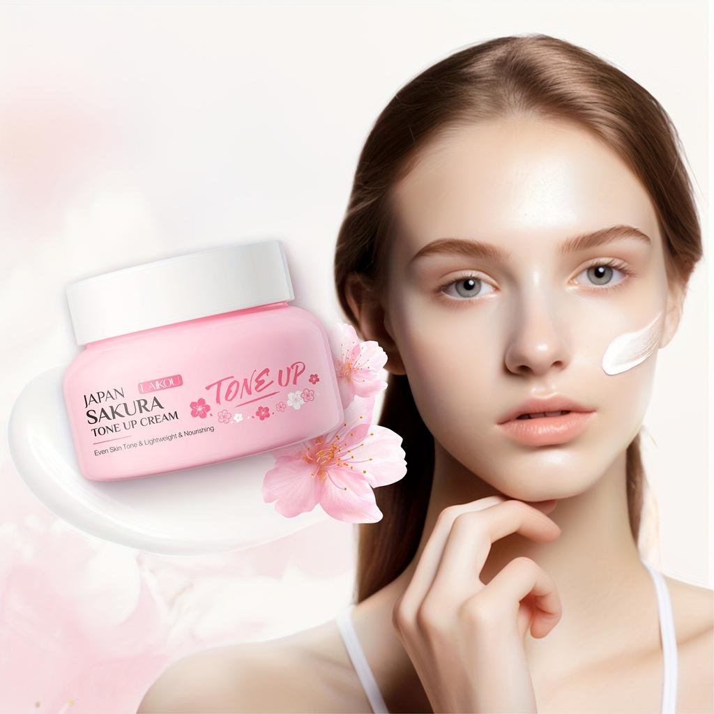 Sakura Facial Non-Face Cream 60g - Blackberry Extract, Vitamin C and Niacinamide Makeup Pre-Cream Moisturizing Cream, Natural Beauty Cream