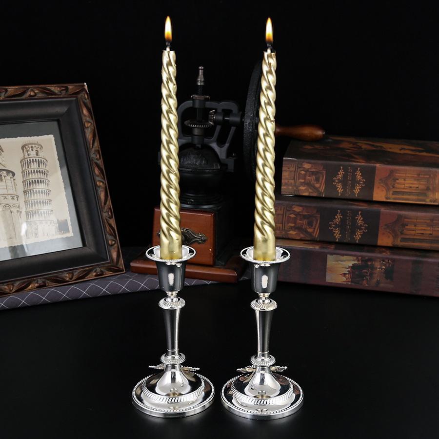 Stříbrný svícen na hrozny Evropský retro jídelní stůl romantická večeře při svíčkách francouzská západní jídla svíčka svatební rekvizita dekorace