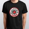 Bultaco Red Retro Round Style Motorcycle Printed T Shirt Black White