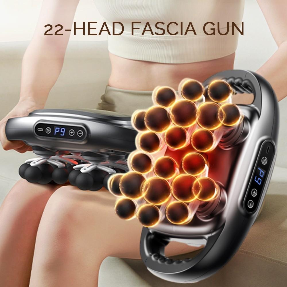 22-head Wireless Fascia Gun Professional Deep Tissue Massage Therapy Device Muscle Relaxation Electric Massager