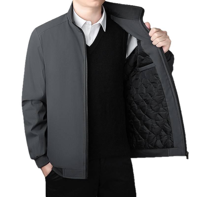 Men's Winter Stand Collar Cotton Jacket (2025): Thickened, Warm, Casual Outerwear for Middle-Aged and Elderly Men.