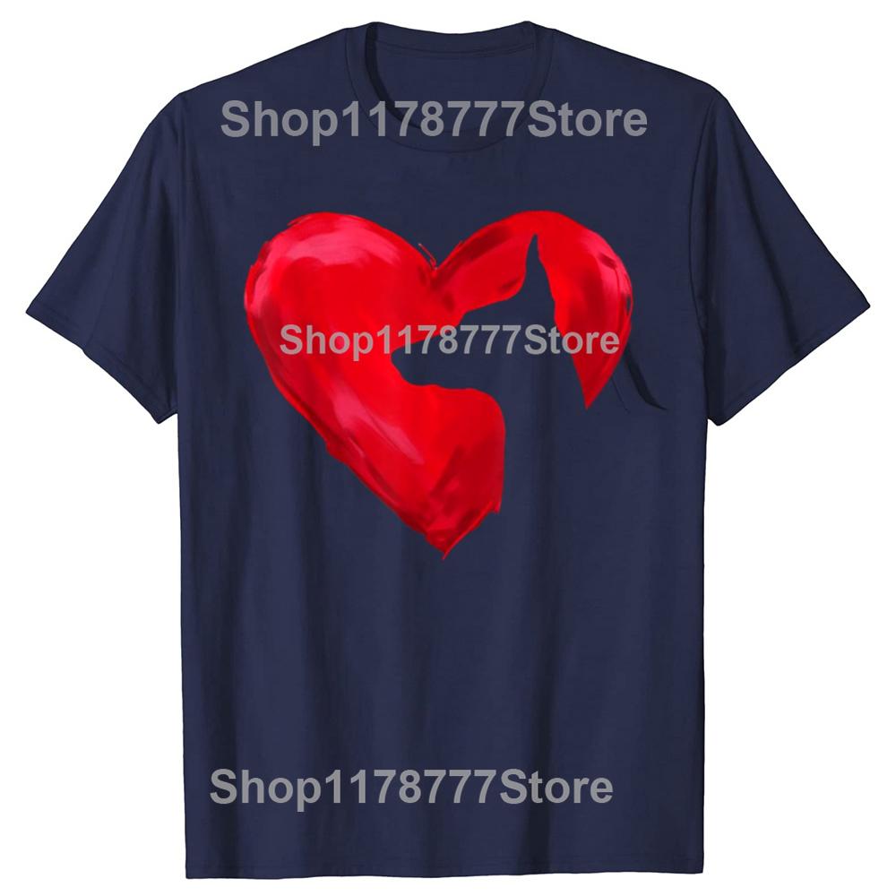 Funny Doberman Heart Valentines Day Dog T Shirts Cotton Streetwear Gifts Mens Clothing Fashion Casual Loose Oversized T Shirt