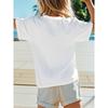 European sizes Live Free Christian Conservative Slogan T-Shirt - White Short Sleeve Round Neck Casual Tee with Black & White Lettering